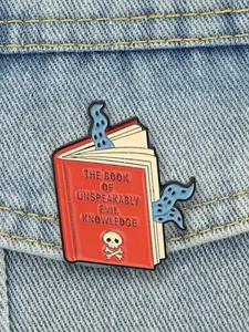 Cthulhu Inspired Forbidden Knowledge Lapel Pin, Gothic Book Accessory, Unique Horror Collectible, Perfect Gift for Fans