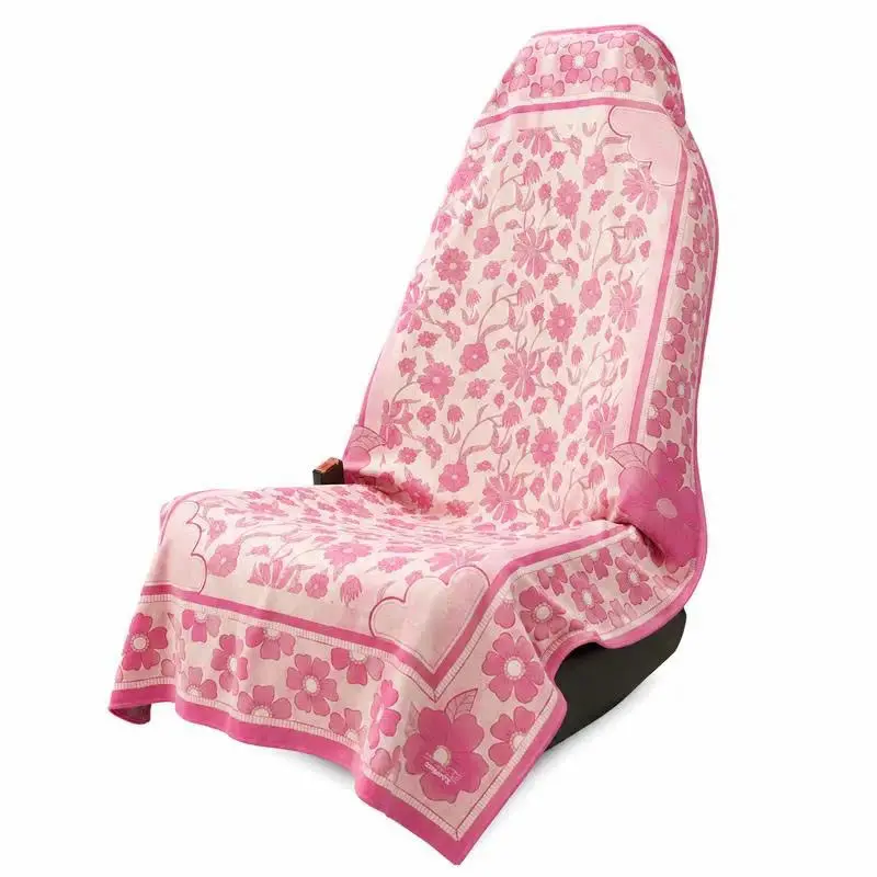 2-in-1 Waterproof Floral Car Seat Cover Towel, Vintage Boho Universal Auto Seat Protector for Beach, Gym, Camping & Travel