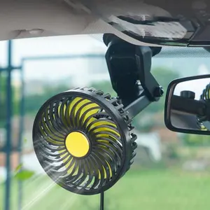 USB Car Fan 360 Degree Rotatable Portable Cooling Fan USB Powered Fan for Cars Trucks SUVs RVs Camping Travel Office Single Head Mini Air Vent Cooler Vehicle Accessories Summer Must Have