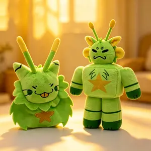 Green cat plush toy, cute game plush doll, creative quirky cat, suitable for young people