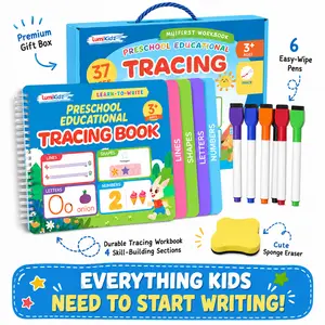 Preschool Learning Activities Educational Workbook, Reusable Pages Pre Kindergarten Workbooks, Number LetterTracing Books for Kids, Autism Learning Materials, ABC BusyBook for Kids Ages 3-7 summerwins