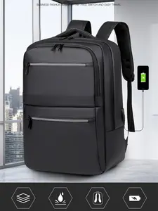 Business Laptop Backpack for Men, Large Capacity USB Charging Bag, Waterproof Simple Commute Travel Notebook Computer Backpack