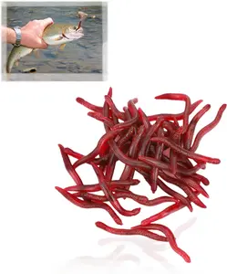 500pcs Realistic PVC Red Worm Baits with Scent - Soft Fishing Lures for Freshwater and Saltwater, Ideal for Bait Fishing, Saltwater Fishing Lures|Natural Appearance Lures|Pvc Fishing Lures, Fishing Gear