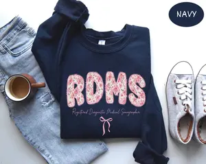 Floral RDMS Sweatshirt,  Sonographer Sweater Ultrasound Tech Gift For Sonography Student Grad Crewneck Radiology Graduation Tee RDMS Shirt