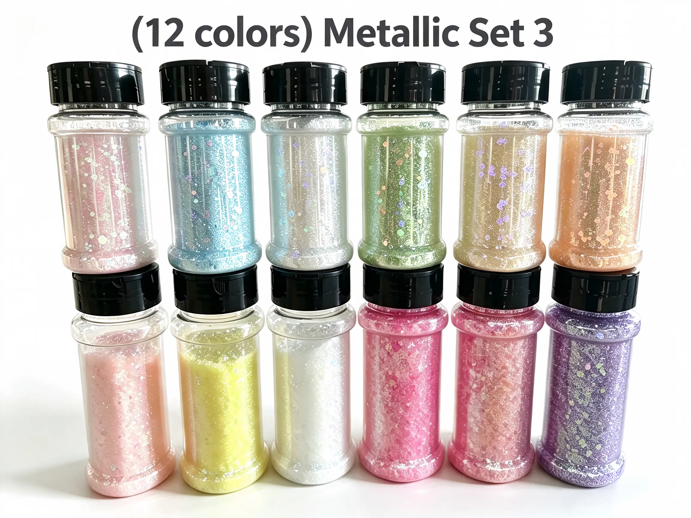 Holographic Craft Glitter Set - 12 Bottles of 1.5oz Ultra Fine Sparkle Glitter for DIY Craft, Nail Art, Holiday Decorations (Home & Festive Party Supplies)