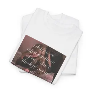 i don't care what you think of me | vintage floral quote tee | Cotton T-Shirt