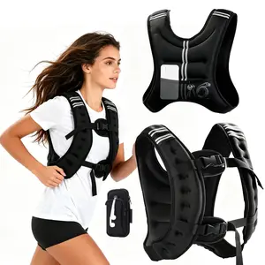 16lb Weight Vest with Reflective Stripes, Adjustable Straps | Sports & Outdoor Fitness Weight Training Equipment for Strength Training, Running