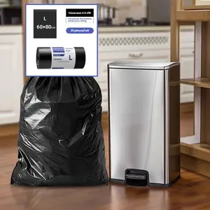 Heavy-duty, Thickened Black Garbage Bags with A Capacity of 60 Liters, Suitable for Household Kitchens, Yards, and Commercial Use. These Sturdy and Durable Garbage Bags Are Designed for Efficient Waste Disposal.