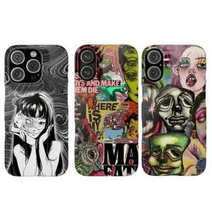 Retro Pop Collage Snap Case Vintage Horror Comic Two-In-One Drop-Resistant Mobile Phone Case Protection, Shockproof For IPhone 17-12, Pro Max, Pro Plus, and Samsung S25 24 23 Safety Case