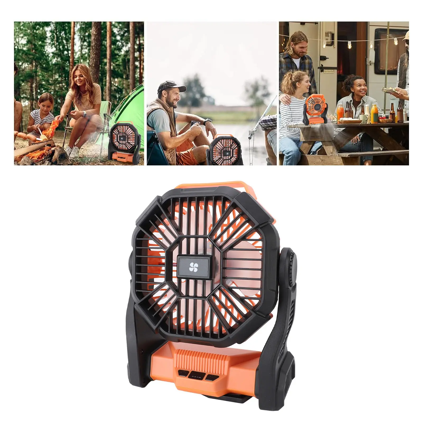 Outdoor Camping Fan Professional Efficient USB Rechargeable Tent Fan Camping Fan with LED Lantern for Camping Outdoor