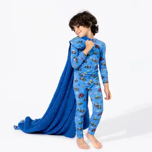 Bellabu Bear Blaze and the Monster Machines Bamboo Sherpa Blanket
