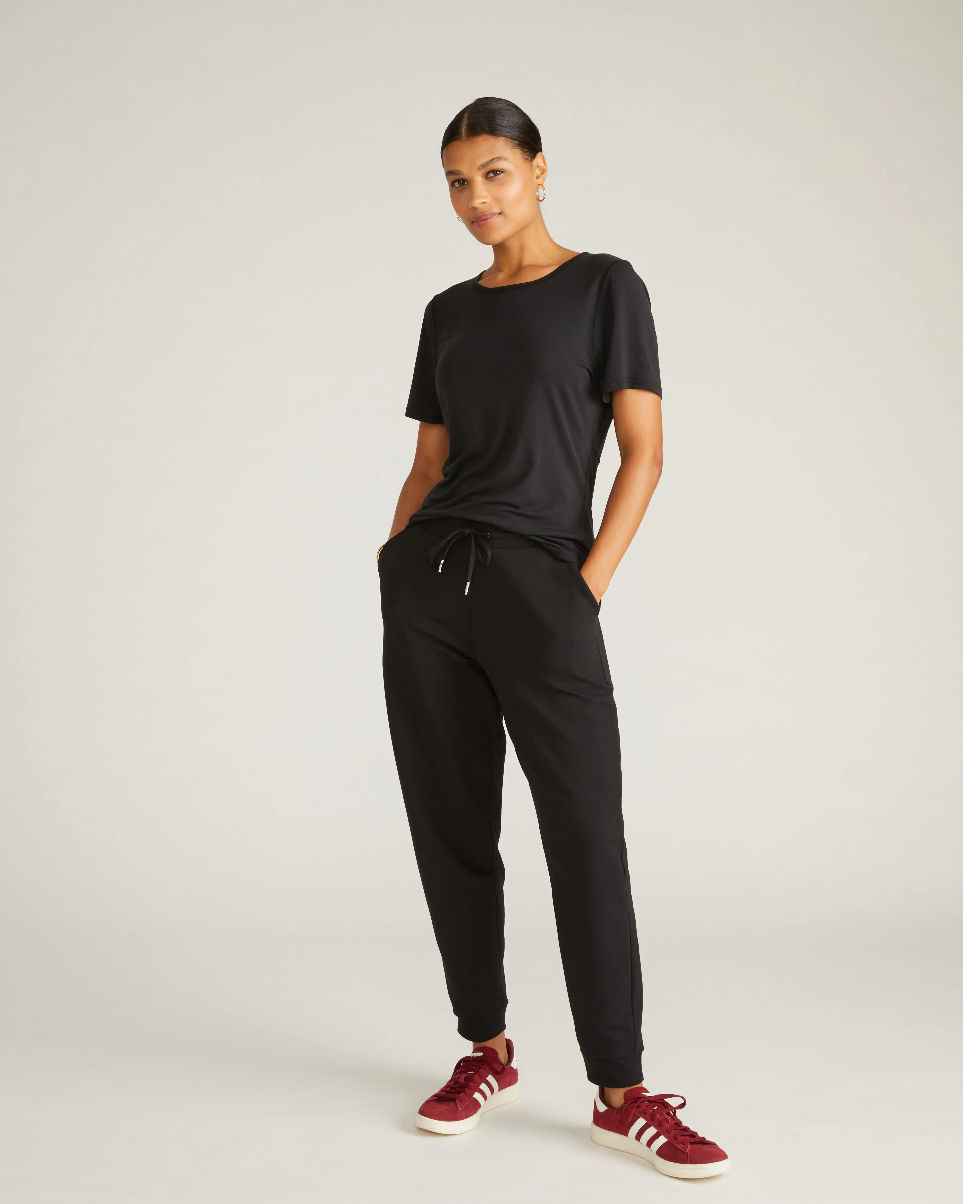 Women's French Terry Joggers in a Workout Casual Baggy Fit | Lightweight Athleisure Wear for Plus Size Fashion, Baggy Jogging Pants, Casual Joggers, Activewear, Womens Fitness, Cotton Terry, Elastic Waist, Comfortable For Plus-Size, Drawstring, Selma, Fem