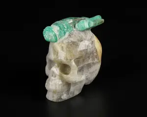 Gemstone 1.8" Emerald Carved Crystal Skull