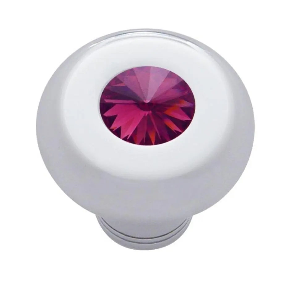 Small Deluxe Chrome Aluminum Dash Knob with Crystal Diamond Truck Semi