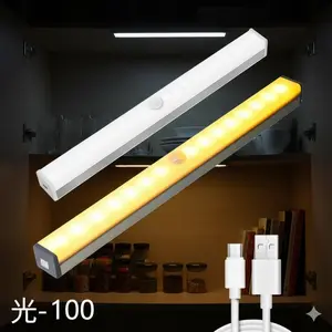 USB Rechargeable Motion Sensor LED Light Strip, Auto On/Off, Dimmable Brightness, Long-Lasting Battery, No Drill Installation, Wireless for Closet Stairs Kitchen Garden, Eco-Friendly Night Light