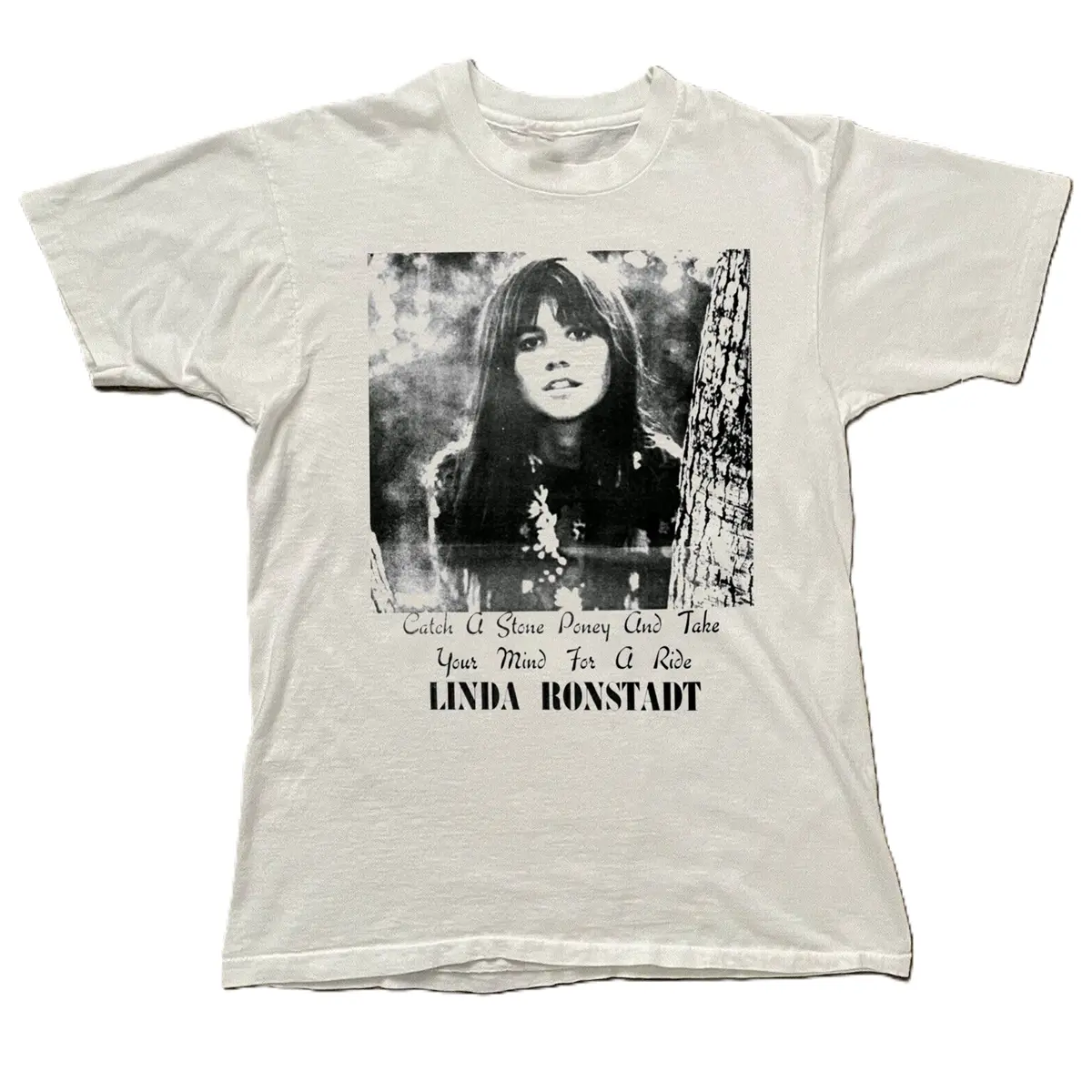 Linda Ronstadt Catch a Stone Poney And Take Short White T shirt, Rock Hip Hop Sport Style Tee, Menswear Top