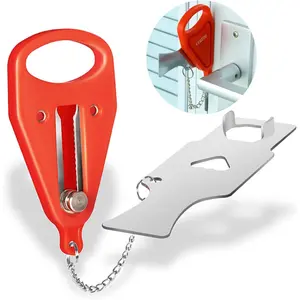for Airbnb Hotel Room Bedroom Add Extra Safety Privacy Solid Removable No Drill Door Jammer Latch for House Apartment School Selfdefense Item, Home Security Door Lock, Portable Travel Doorlocks