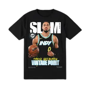SLAM Tyrese Haliburton Vintage Point shirt, Basketball All Star Graphic shirt for Fans, Retro Streetwear Game Day Gift