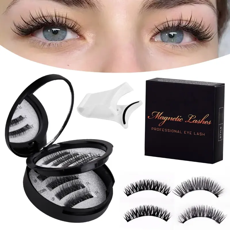 Reusable Magnetic Eyelashes Kit with Applicator Glue-Free Waterproof Lightweight for Natural Makeup Cosmetic Enhance Your Look Subtly False Eyelashes