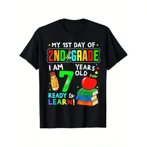 First Day of Second Grade Boys Girls 1st Day of 2nd Grade T-Shirt, Funny Shirt for 5-13Y Boy Girl Teen
