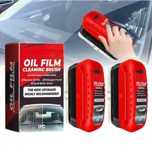 Car Glass Oil Film Cleaner Windshield Polishing Tool, Multi-Purpose Glass Cleaning Brush, Auto Window Stain Remover & Glass Care Cleaning Tool.