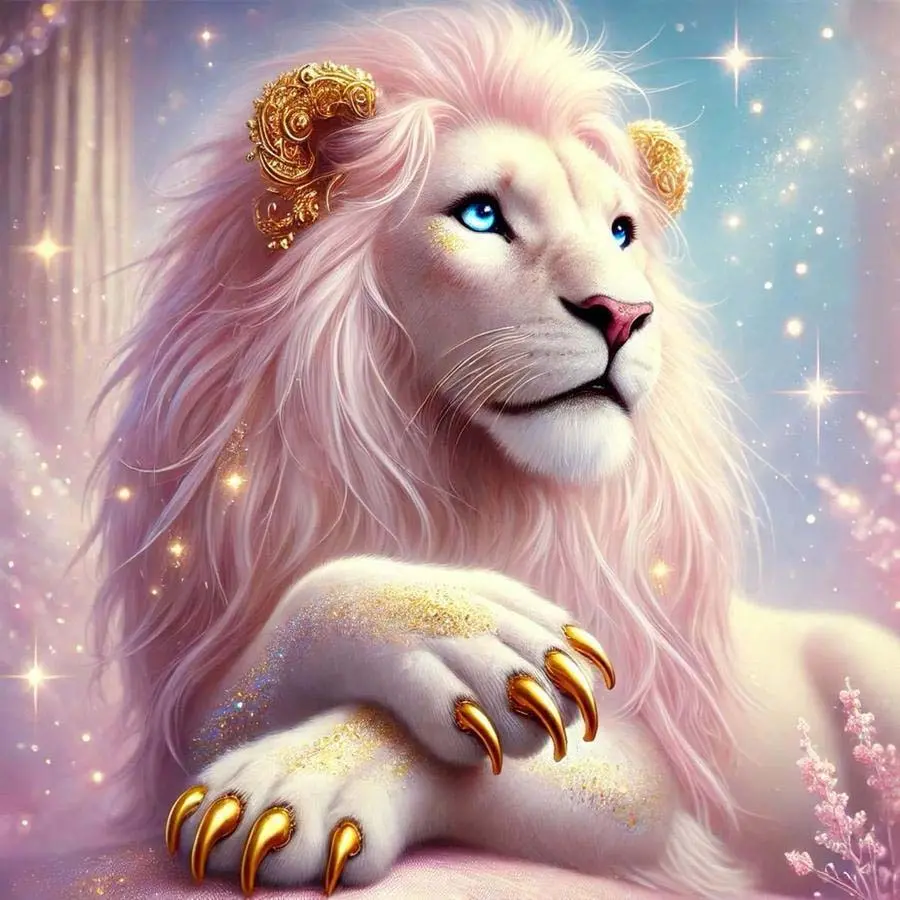 1pcs 5D DIY handcraft diamond painting kit, 5D diamond art set, DIY decoration, dreamy lion's paw. Diamond painting kit full round drill DIY, mosaic, diamond art, DIY home decoration, suitable for Halloween and Christmas.