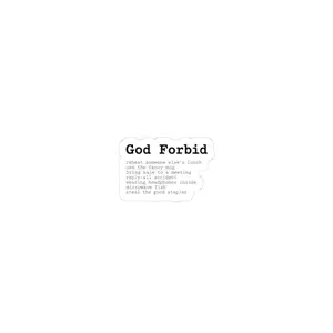 God Forbid Sarcastic Phrase Kiss-Cut Stickers | office typewriter humor, 90s aesthetic