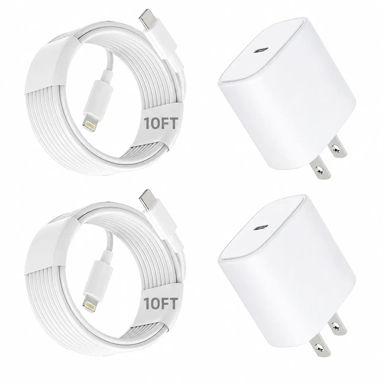 2set white-10FT(Charger+cable)