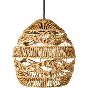 Ostaszewo Rustic Woven Rattan Pendant