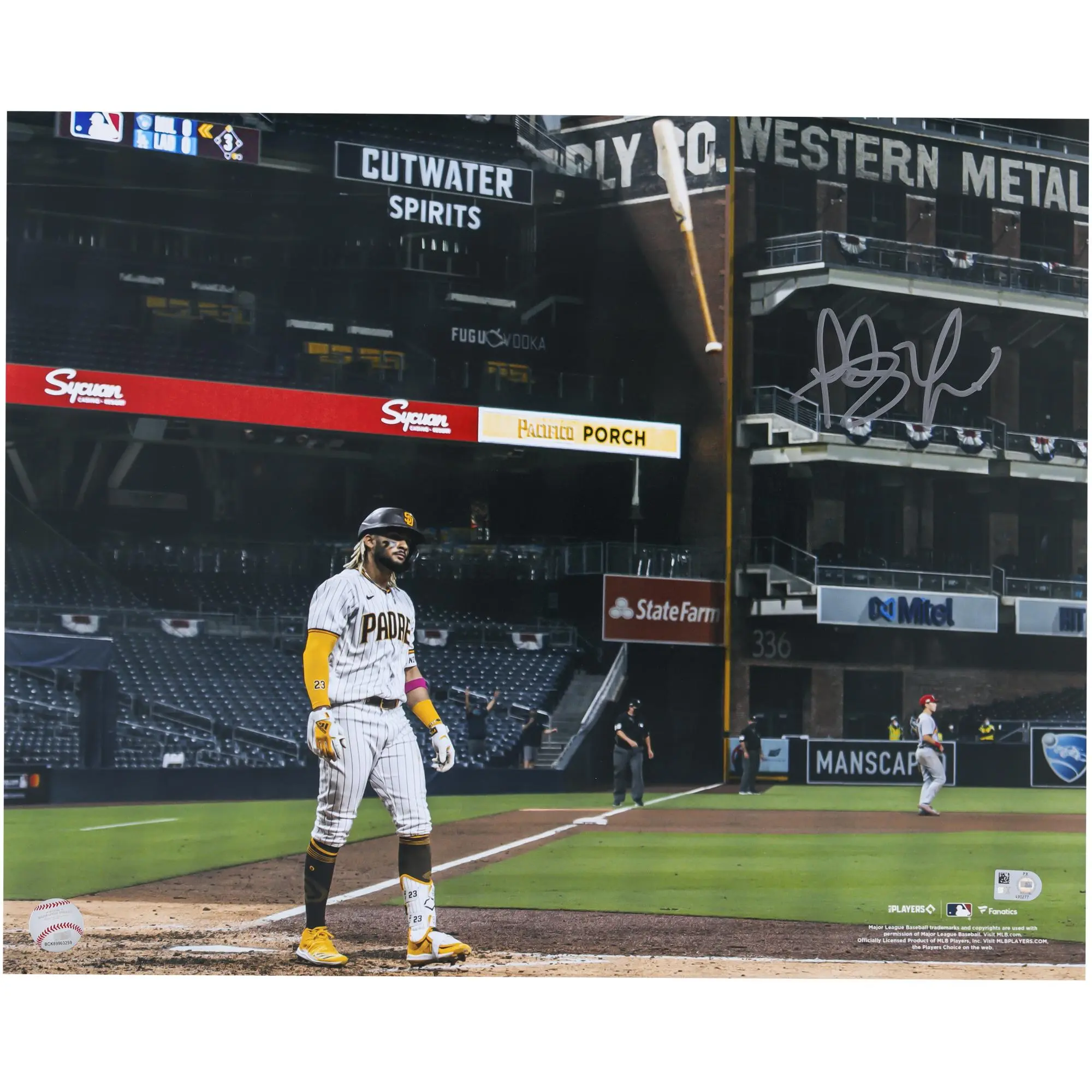 Fernando Tatis Jr. San Diego Padres Autographed Bat Flip Photograph - Fanatics Authentic Certified