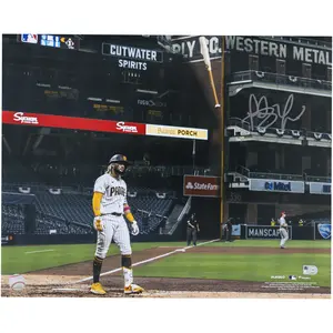 Fernando Tatis Jr. San Diego Padres Autographed Bat Flip Photograph - Fanatics Authentic Certified