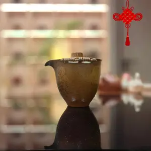 Handmade wood fired purple clay teapot