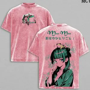 Maomao The Apothecary Diaries T-Shirt Oversize Unisex Heavy Cotton Vintage Washed Double Printed Anime Manga Graphic Tee Japanese Retro Streetwear Cosplay Womenswear Menswear Top 4ZG