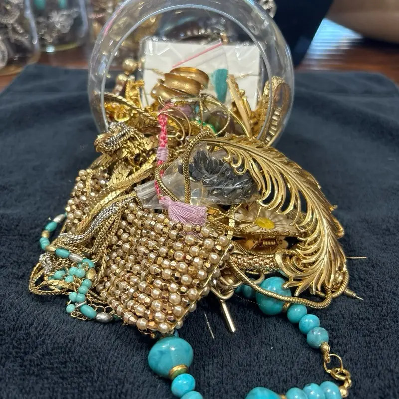 Dodie's Treasure Jar 001 – Gold Treasure Collection. Hand-Curated Costume Jewelry Mix.
