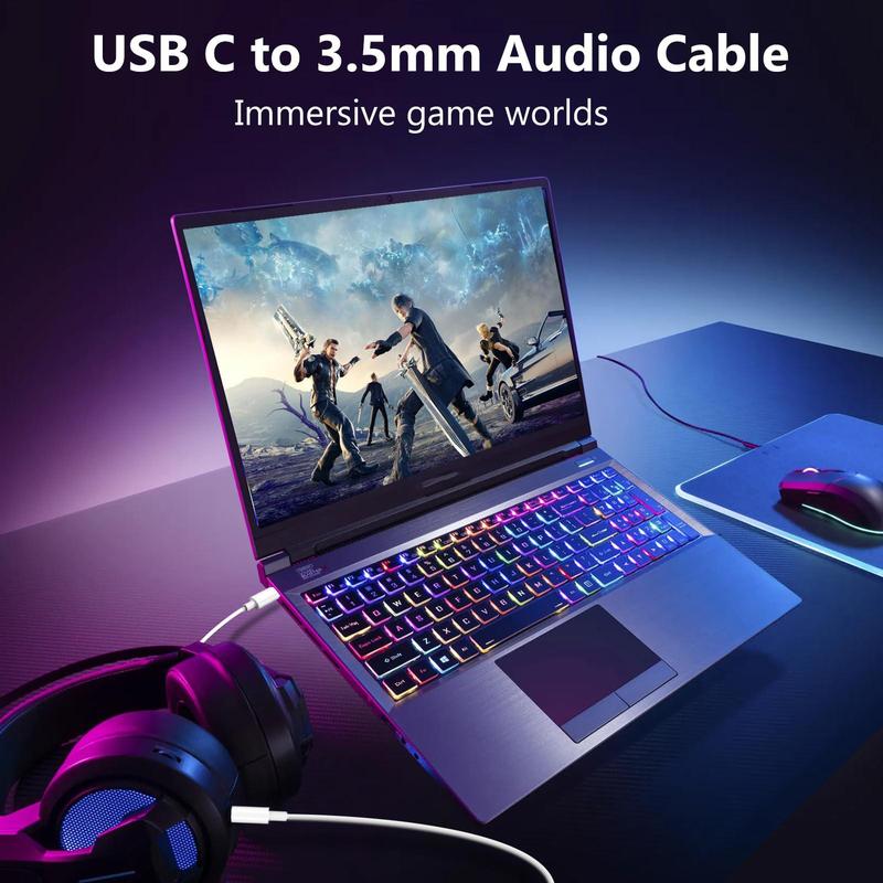 USB C to 3.5mm AUX Audio Adapter Cable, Type-C to 3.5mm AUX Audio Headphone Line, Compatible with iPhone 16 Pro Max/15 Plus/Galaxy S24 23 S22 S21 S20 Note 20/Pixel 9/8/7/6