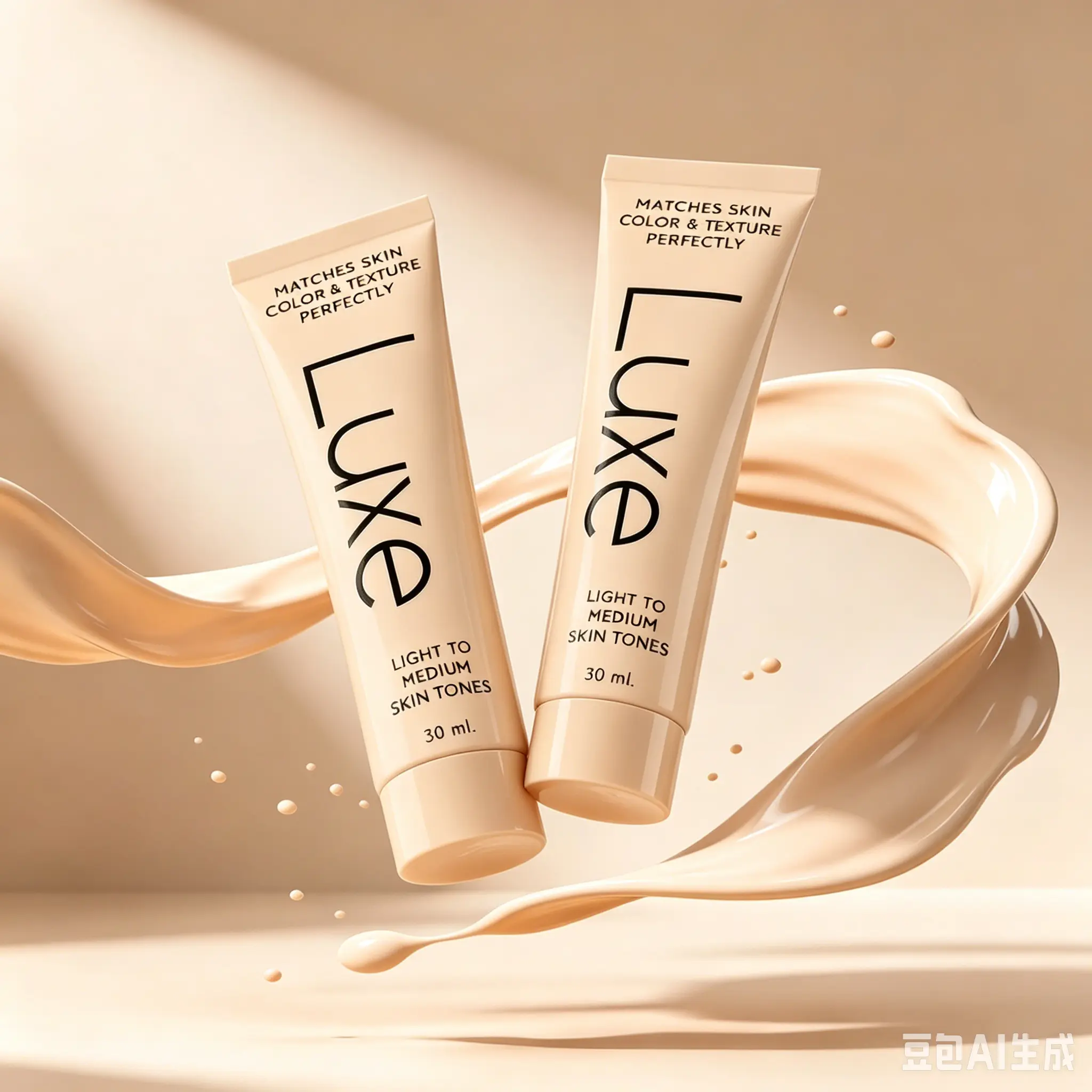 NEW Luxe Color Changing Foundation – Light & Medium – Skin Tone Matching Formula, Buildable Light-to-Medium & Dark-to-Dark Coverage, 12 Hour Long Wear, Natural Dewy Radiant Finish, Flawless Makeup Concealer