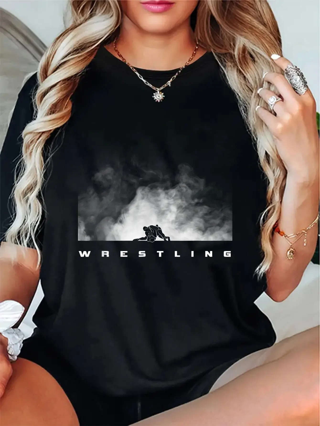 100% Cotton Unisex Wrestling Apparel - Wrestling T-Shirt Casual Graphic Printed Tee