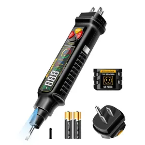 Non Contact  Tester Outlet Receptacle Detector Dual Range AC 2-440V,50Hz-60Hz Live/Neutral Wire Tester with LCD Display,Breakpoint Finder,Light Fuse Checker,Circuit Polarity Wall Plug Tool