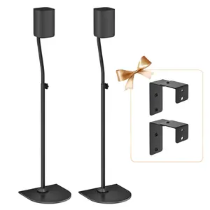 Universal Surround Speaker Stands Pair of Height Extend 33" to 42" Adjustable Rear Speaker Stands for Samsung, Vizio, Sony, LG, Roku  Most Small Satellite Surround Sound Speaker Stands with Wall Mount
