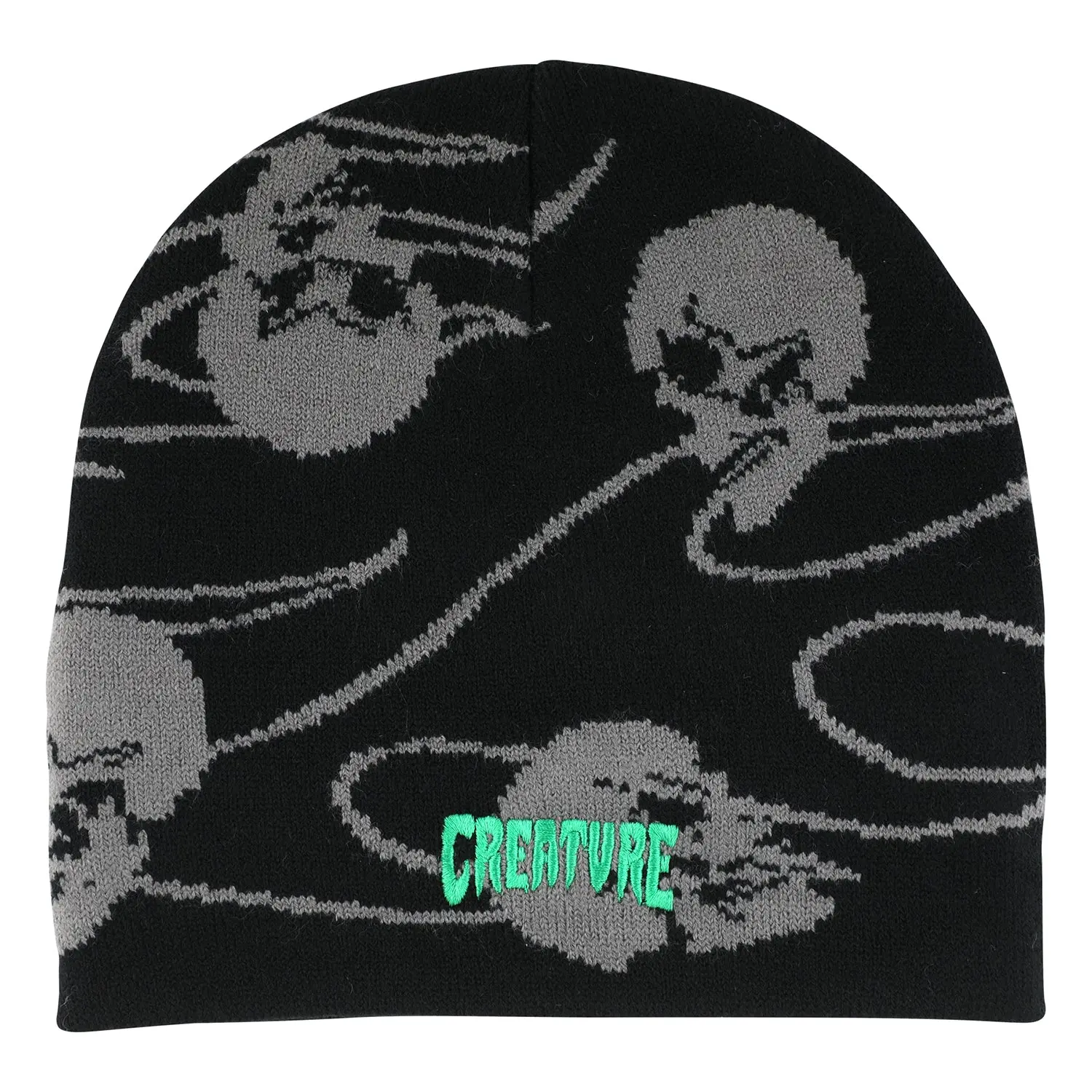Creature Skateboards Beanie Spiral Skull Black