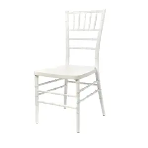 212 MAIN American Classic B-CK-101-WH Wood Chiavari Chair, White, Outdoor, Wooden Construction