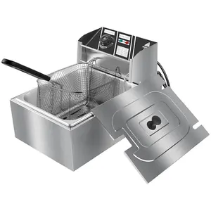 Large 10.5QT Home Deep Fryer - 2500W, Safe Splash-Proof Lid, Adjustable Thermostat for Healthier Frying