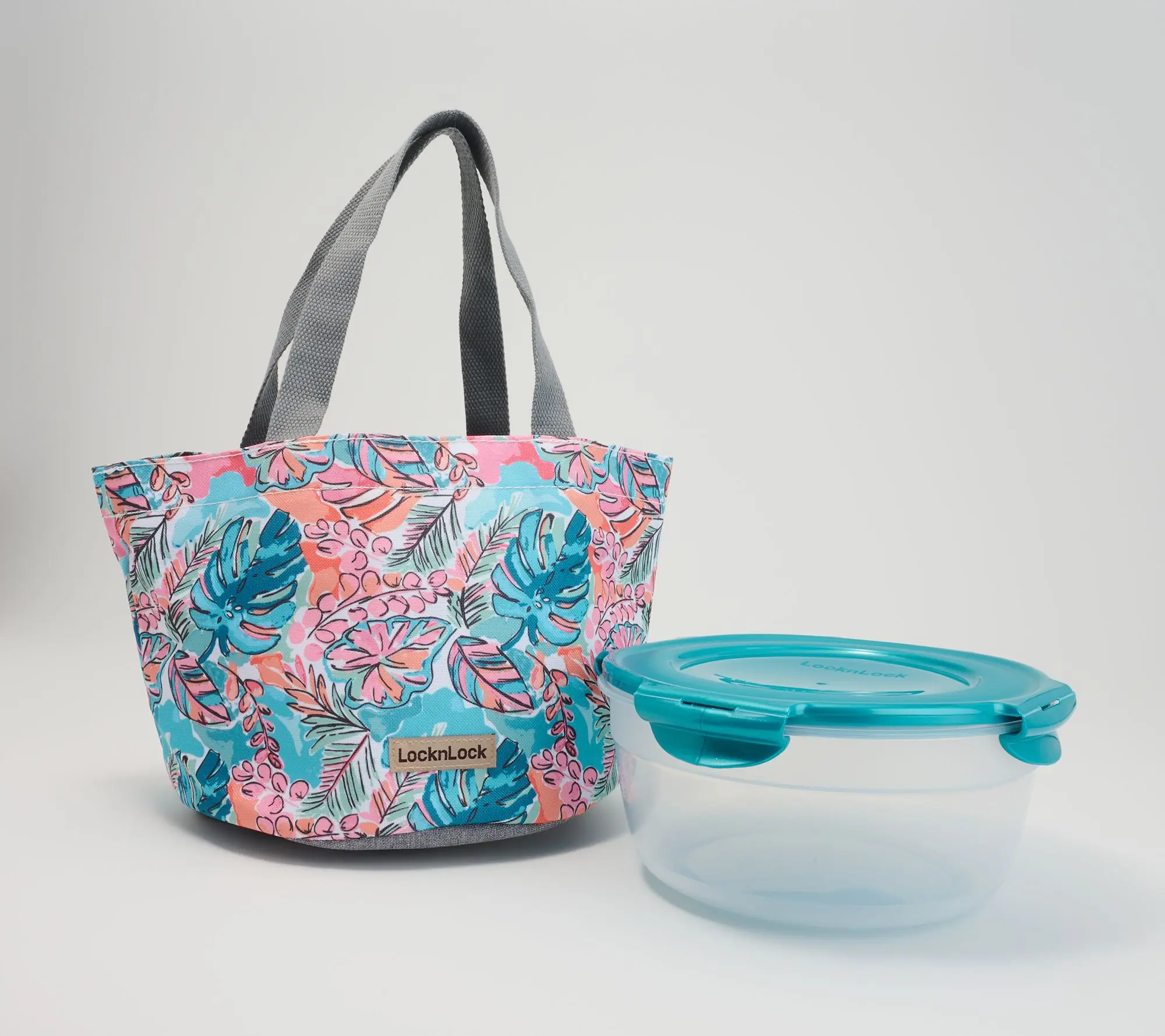LocknLock Printed Drawstring Tote Bowl Set
