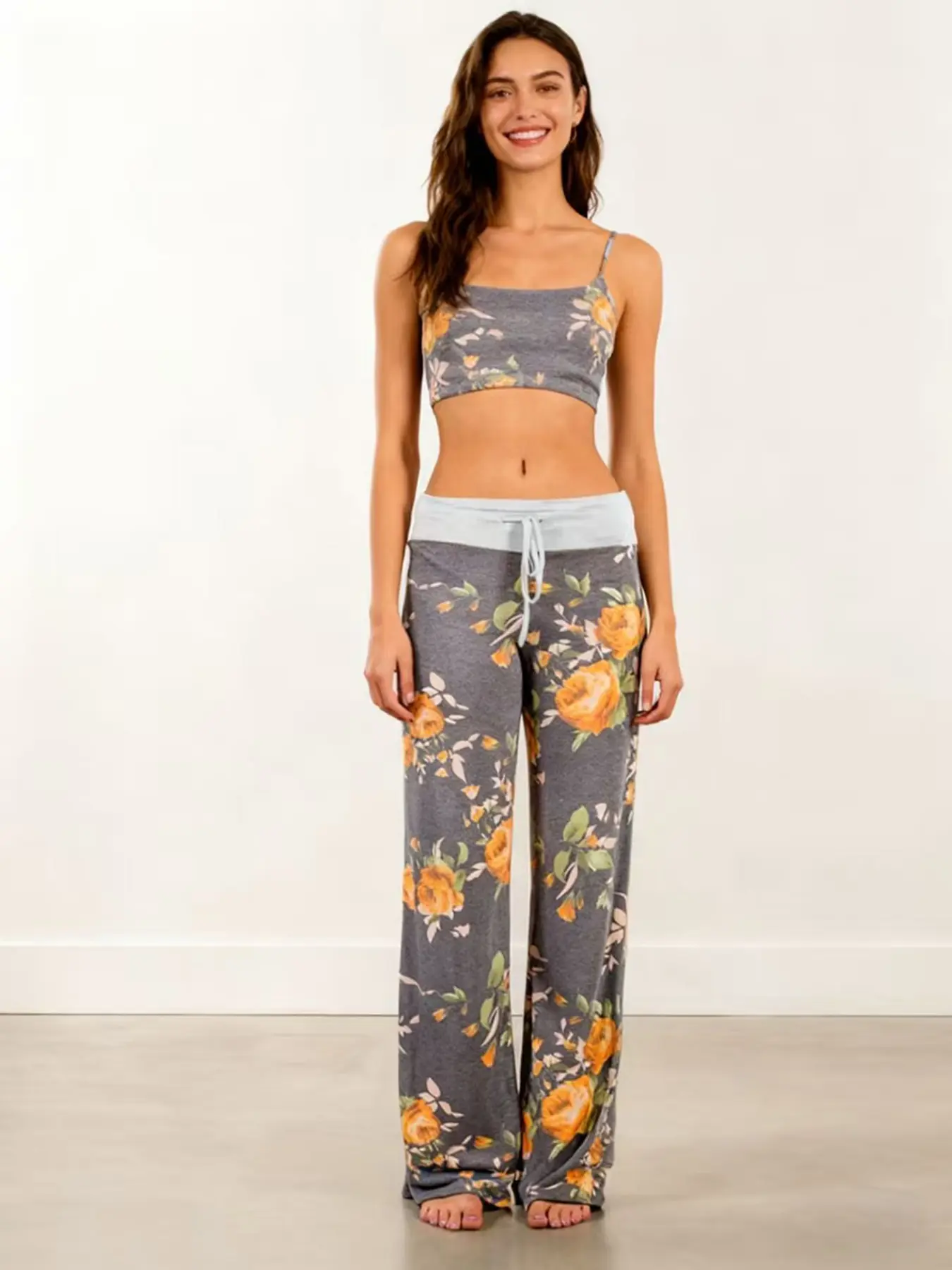 Women's new floral printed pants soft comfortable elastic pants casual pants sleeping pants Pajamas Loungewear S-XXL