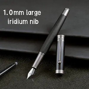 Long Knife Research 1.0mm Bright Tip Fountain Pen, Extra Large Iridium Nib, Handcrafted Sharpness, Calligraphy Practice Tool