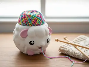 Cute Sheep Yarn Holder Bowl | Crochet & Knitting Organizer