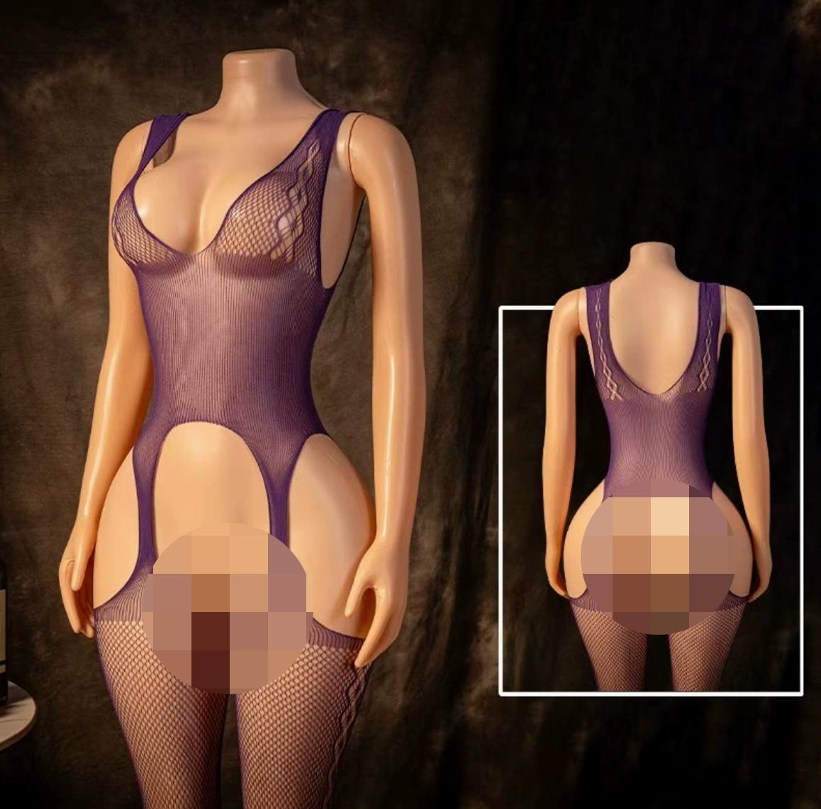 Sexy lingerie, erotic sleepwear, flirtatious temptation props, European and American style uniform, one-piece stockings set