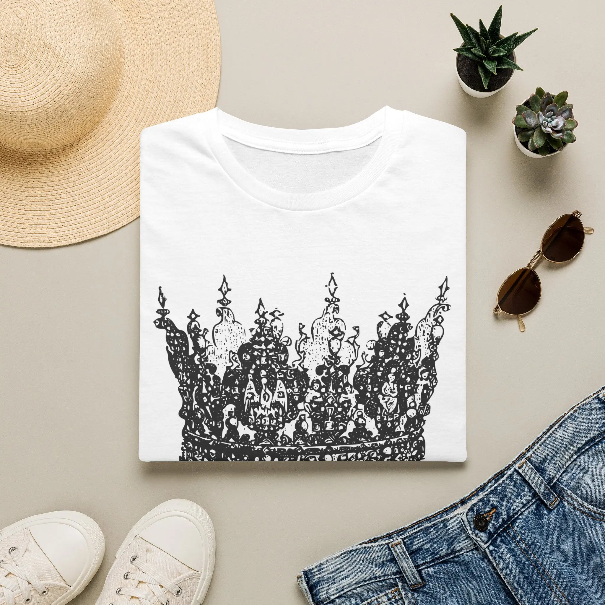 Crown Graphic T-Shirt — 'King Deus Family' Urban Streetwear Tee