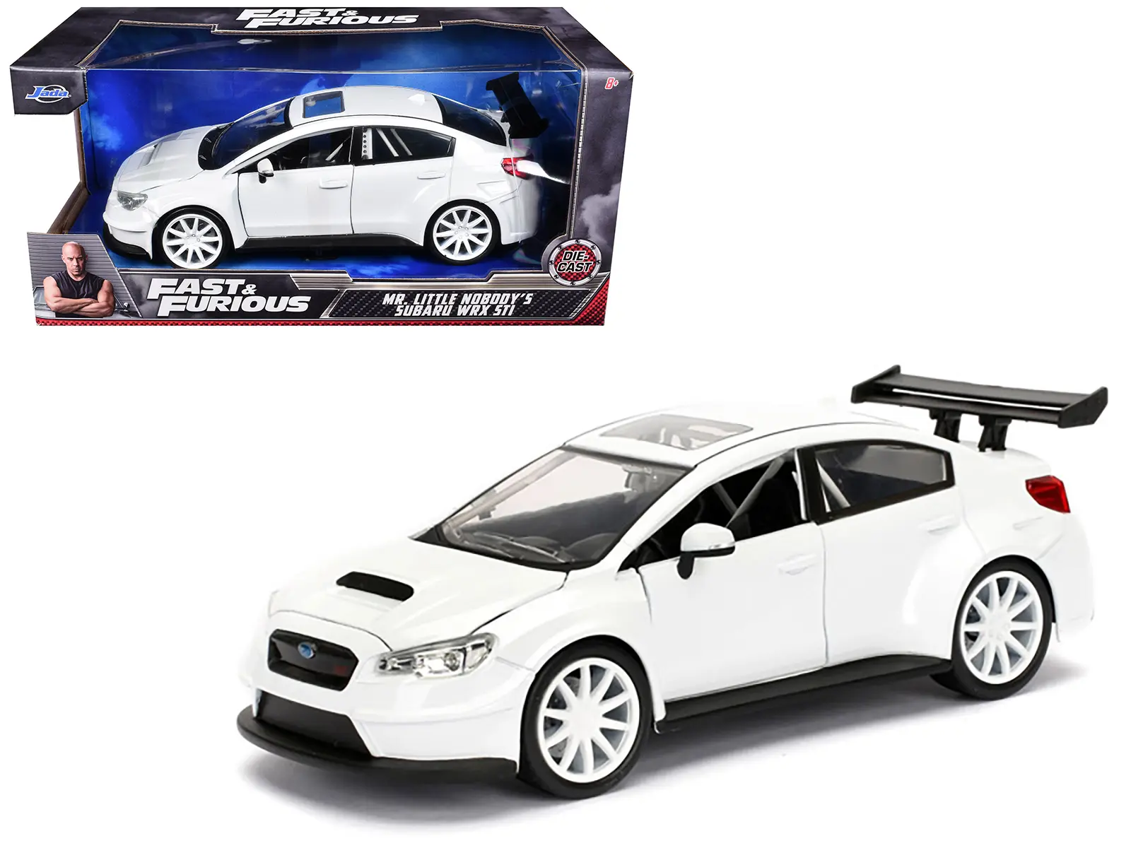 Mr. Little Nobody's Subaru WRX STI White "Fast & Furious F8: The Fate of the Furious" Movie 1/24 Diecast Model Car Jada