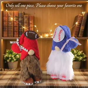 Baseball and rugby style faceless doll scene decoration gnome figurine ornament, outdoor shooting prop, suitable for home interior decoration, garden fence decoration, wall decoration, holiday party wedding decoration gift.